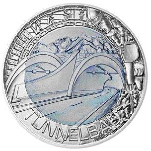 2013 Construção de Tunéis - 25€ Áustria Niobium Proof